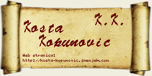Kosta Kopunović vizit kartica